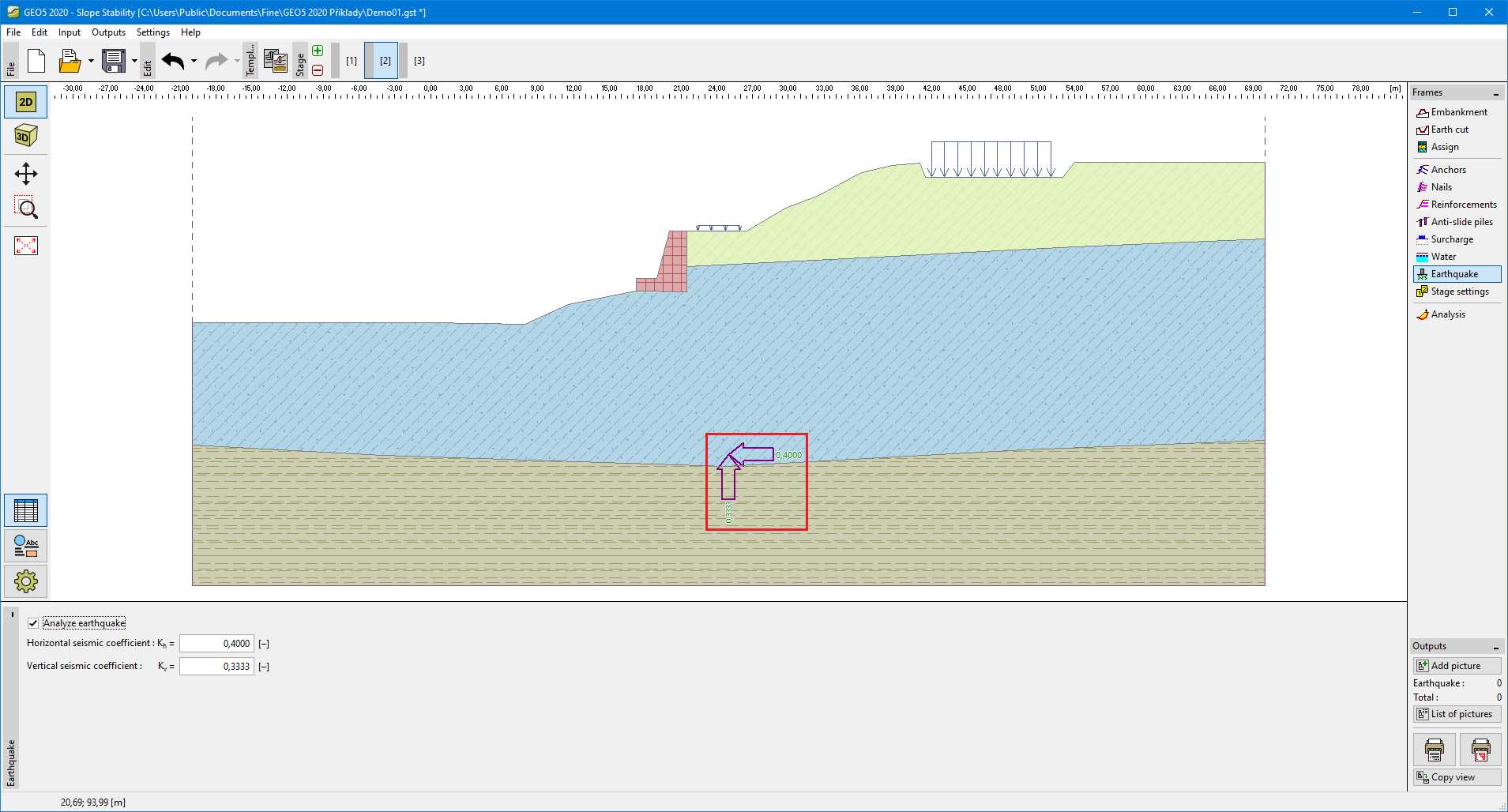 Earthquake, Program Slope Stability, Online Help