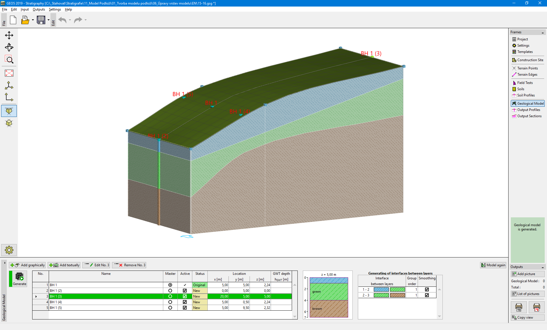 Geo5. Послойная модель. Задать грунты в geo5. Послойный макет Джорни.