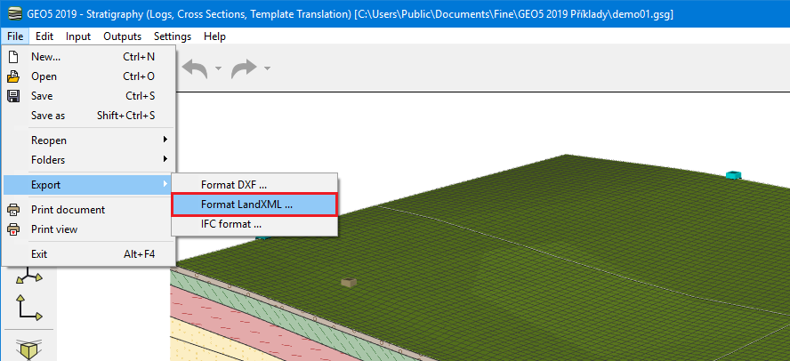 Формат landxml экспорт из автокада