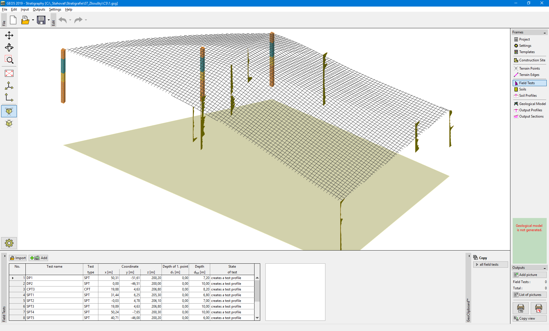 Spt profile editor 3.8 0. Point программа. Geo5. Переменная Гео. Open field Test.