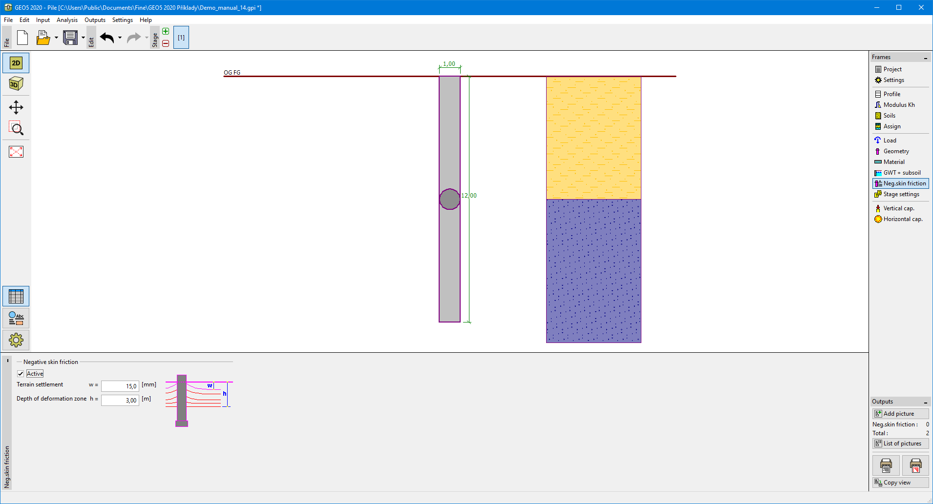 Negative Skin Friction, Program Pile, Online Help