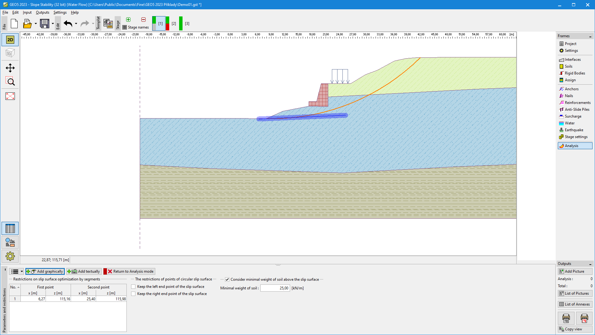 Shapes of Slip Surfaces, Internal Stability, Online Help