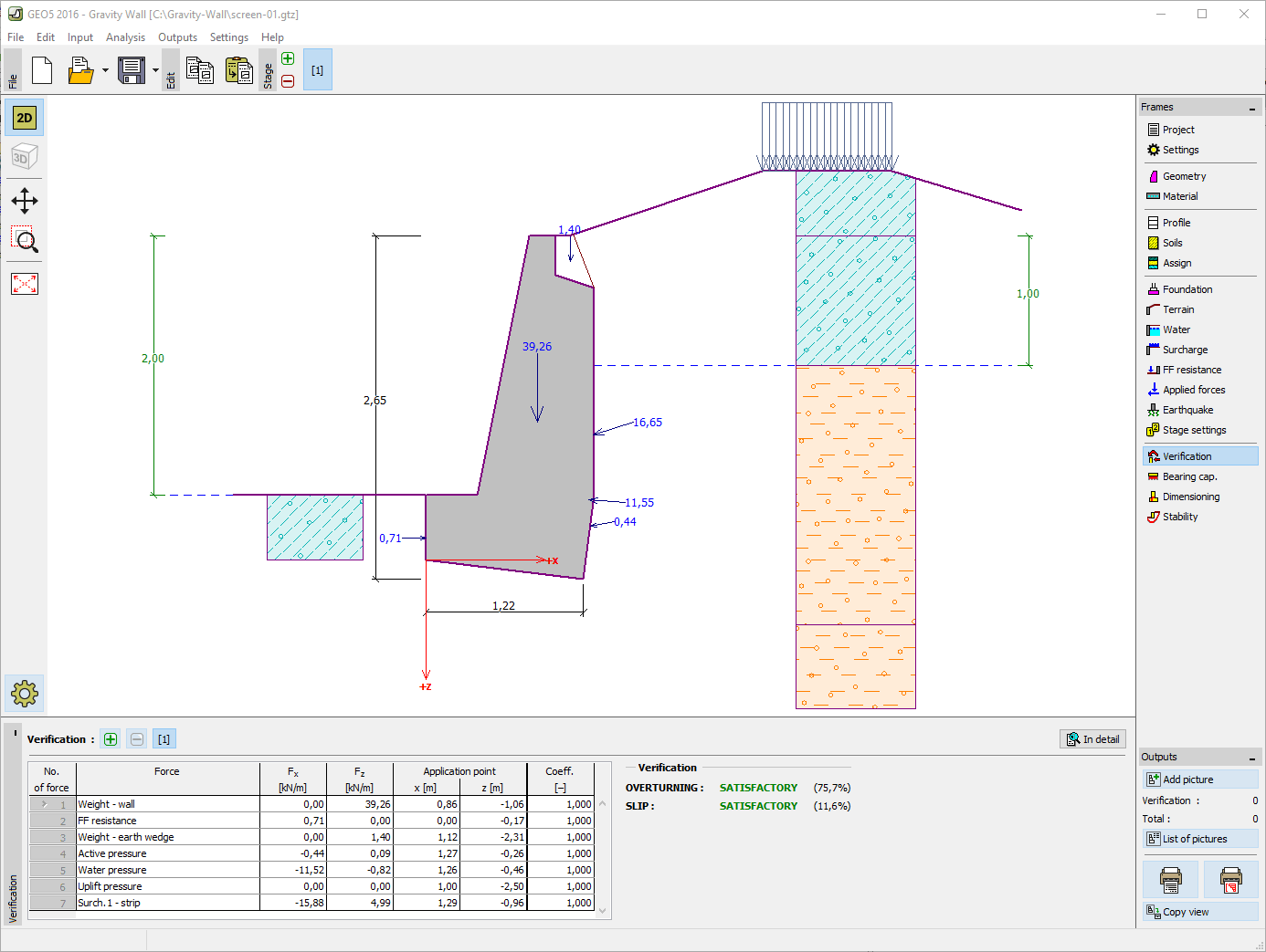 Gravity Wall | Geotechnical Software GEO5 | Fine