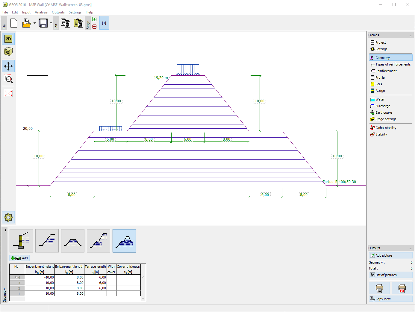 MSE Wall : Geometry input