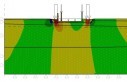 Analyses of subsoil deformation under foundations of construction